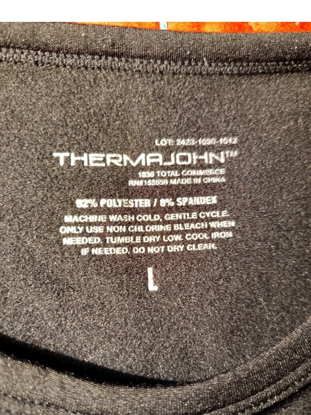 Thermajohn Men's Long-Sleeve Crew Neck Shirt-Base Layer- Black, Large Unisex